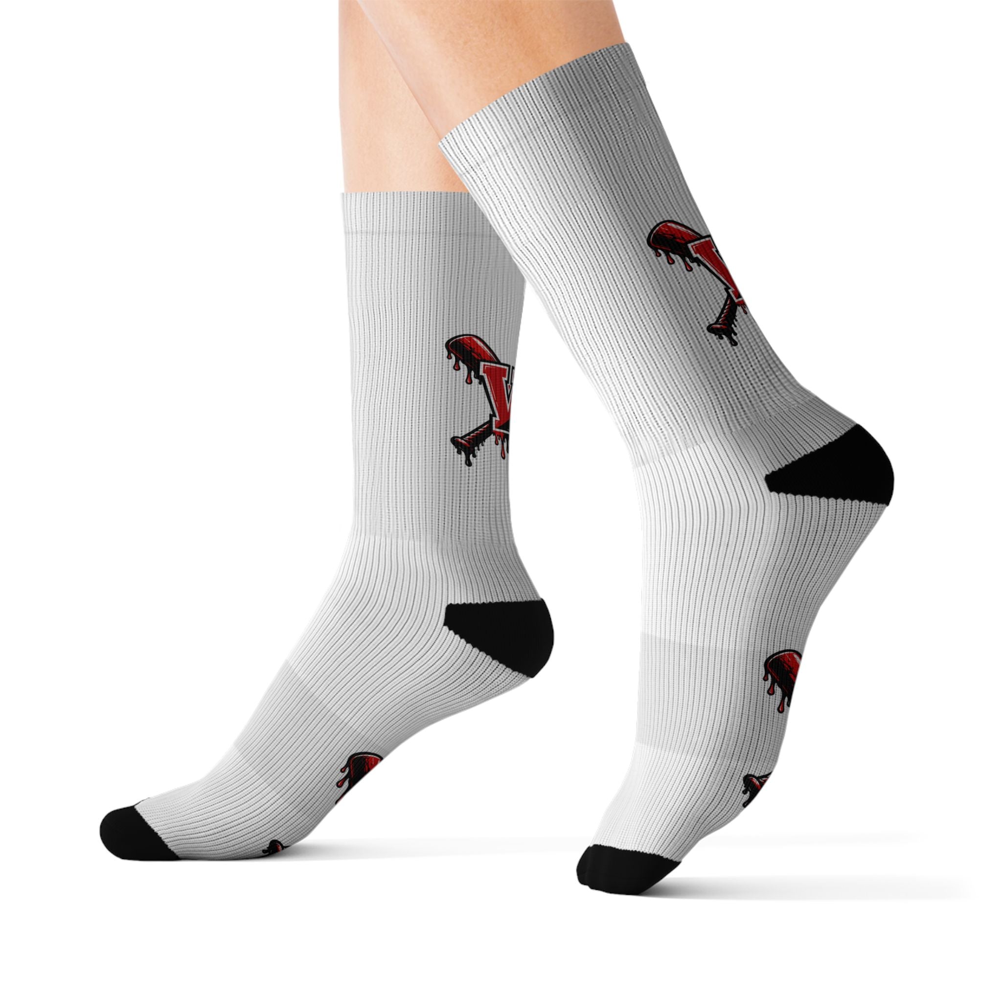 Winchester Red Dripping 'W' Athletic Crew Socks