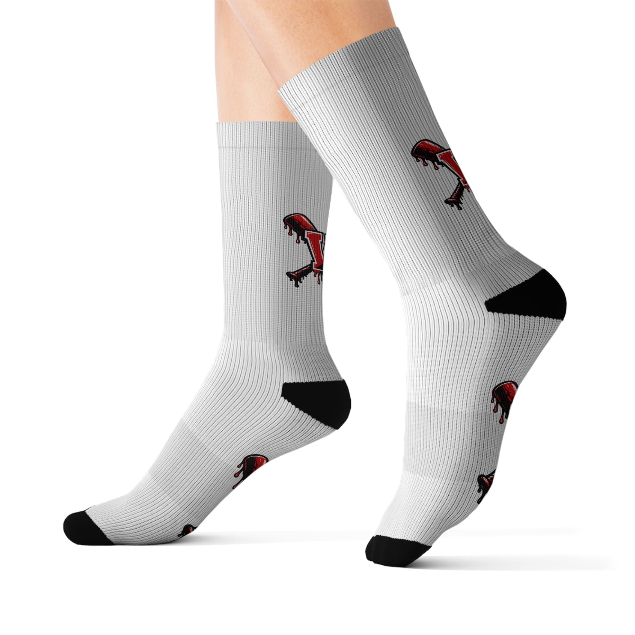 Winchester Red Dripping 'W' Athletic Crew Socks