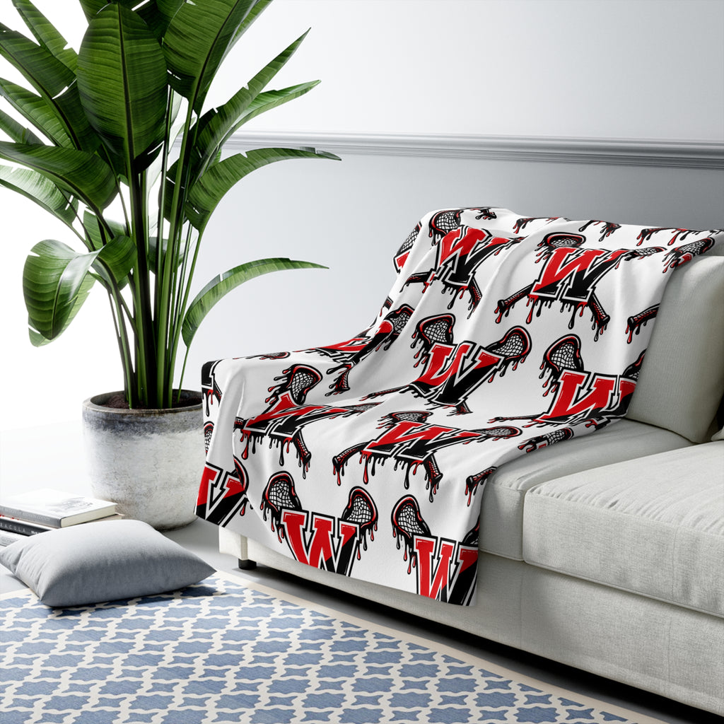 Winchester W Lacrosse Sherpa Fleece Blanket