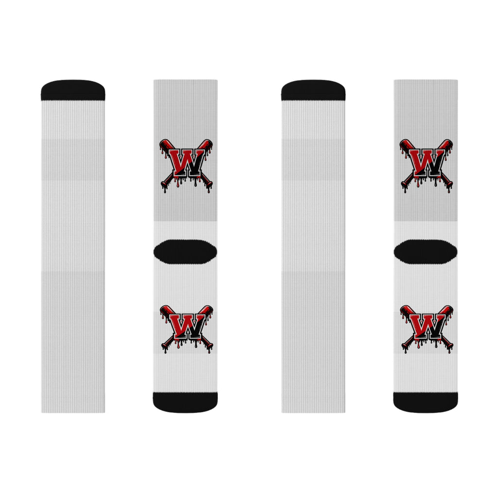Winchester Red Dripping 'W' Athletic Crew Socks
