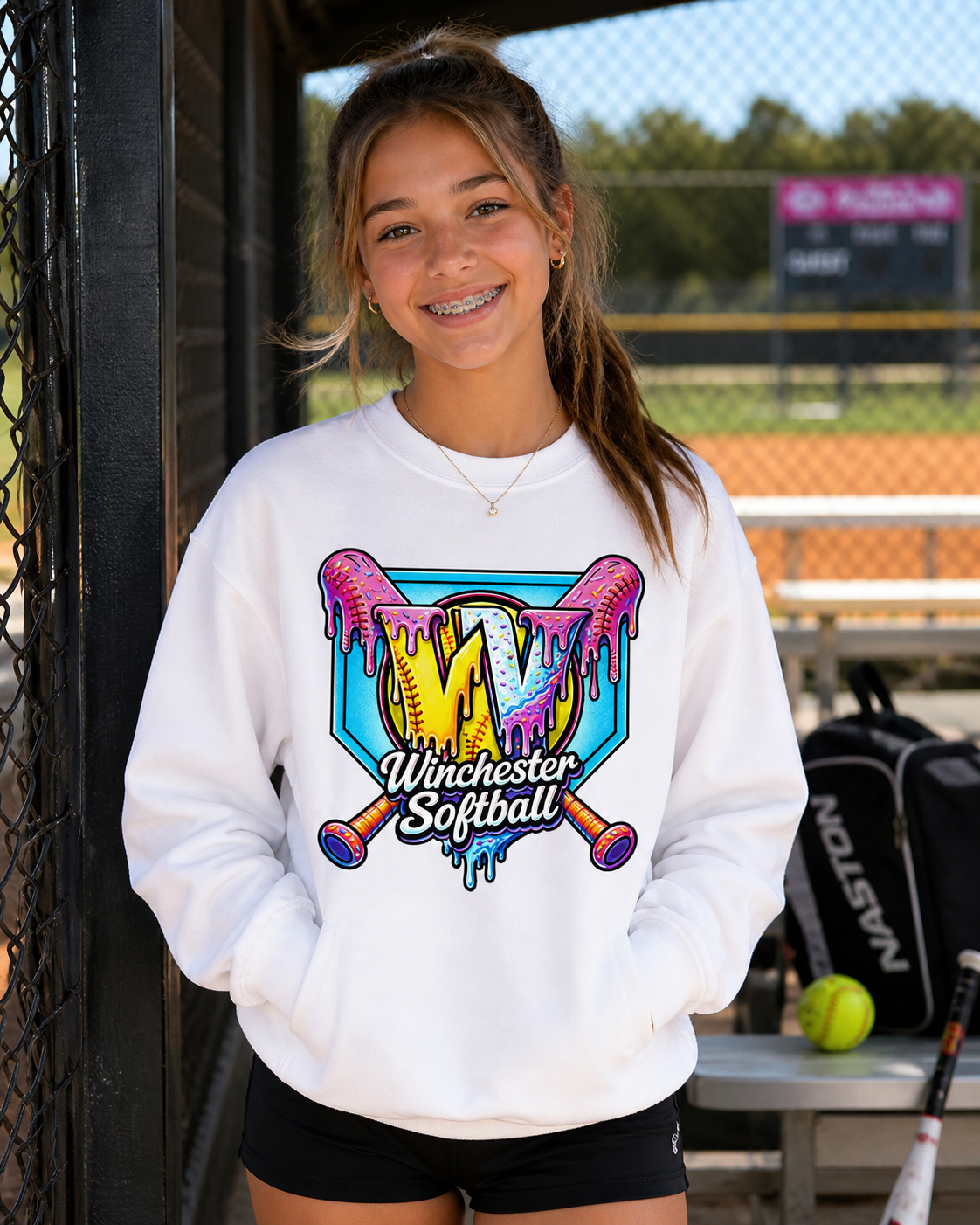 Winchester Drip Softball Crewneck